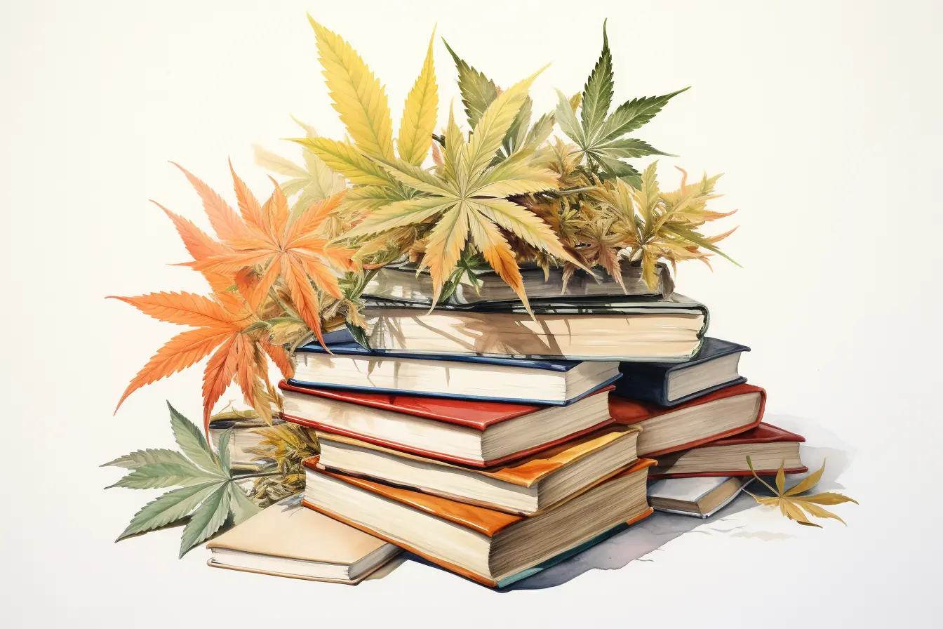 Die Vielfalt von Natur und Wissen wird durch eine einzigartige Kombination aus Büchern und Hanfblättern dargestellt. Wenn Cannabis bunte Bücher ziert, wird das Lesen zu einem spannenden Genuss. Die Pflanze ist unter vielen Bezeichnungen bekannt.